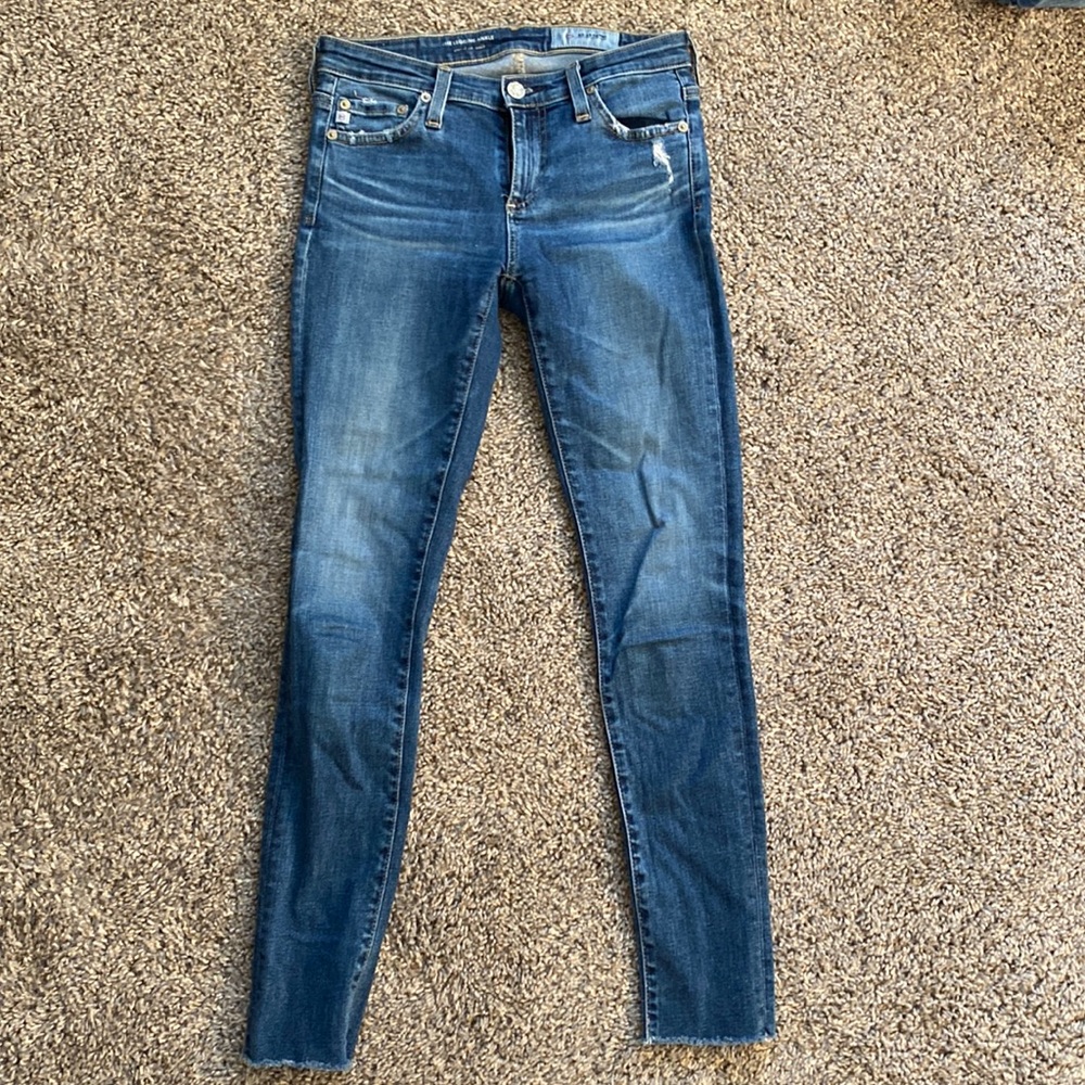 AG Adriano Goldschmeid blue washed skinny legging ankle jean